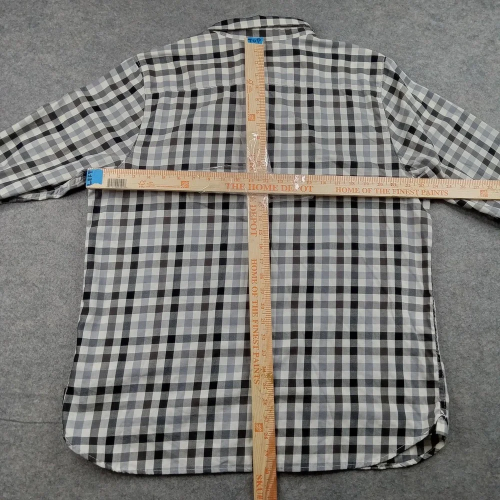 The North Face Shirt Mens XL Gray Check Button Front Long‎ Sleeve Woven Casual